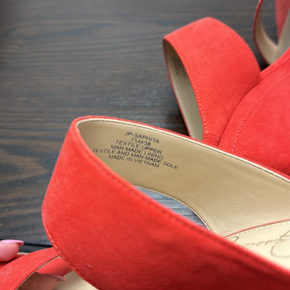 Jessica Simpson Saphita Oxy Fire Espadrille Wedge Heel Sandals Size 7.5M - Picture 6 of 6